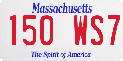 MA license plate 150WS7