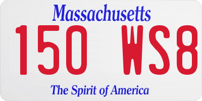 MA license plate 150WS8