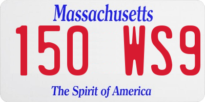 MA license plate 150WS9