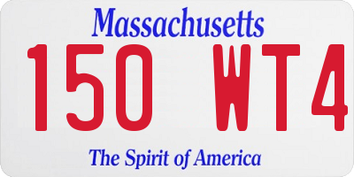 MA license plate 150WT4