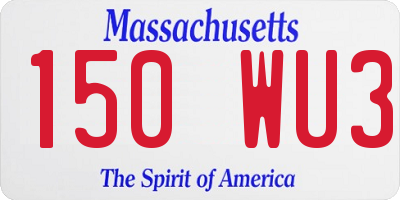 MA license plate 150WU3
