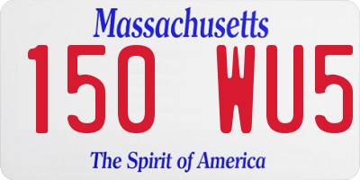 MA license plate 150WU5