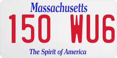 MA license plate 150WU6