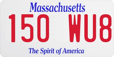 MA license plate 150WU8