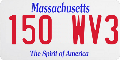 MA license plate 150WV3