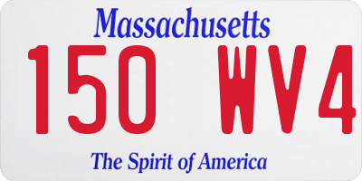 MA license plate 150WV4