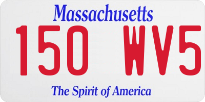 MA license plate 150WV5