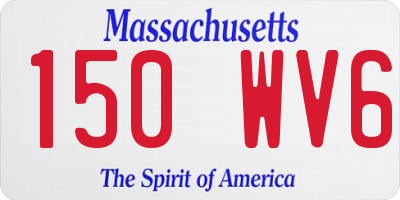MA license plate 150WV6