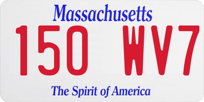 MA license plate 150WV7