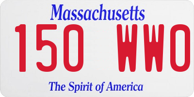 MA license plate 150WW0