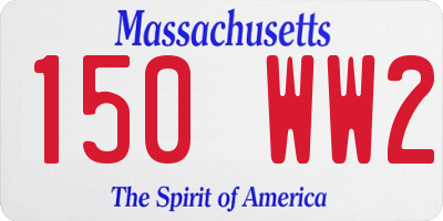 MA license plate 150WW2