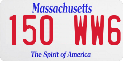 MA license plate 150WW6