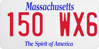 MA license plate 150WX6