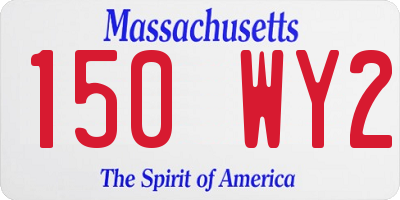 MA license plate 150WY2