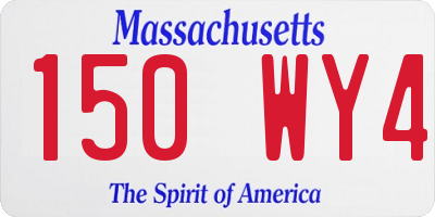MA license plate 150WY4