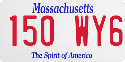 MA license plate 150WY6