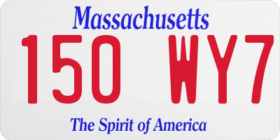 MA license plate 150WY7