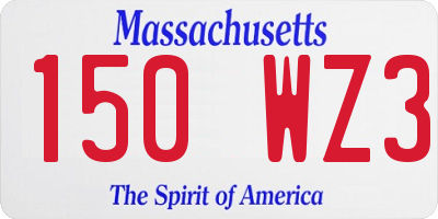MA license plate 150WZ3