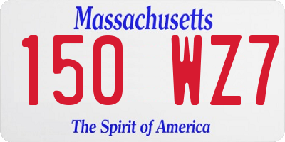 MA license plate 150WZ7