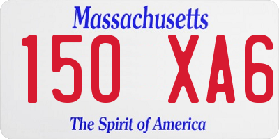 MA license plate 150XA6
