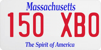 MA license plate 150XB0