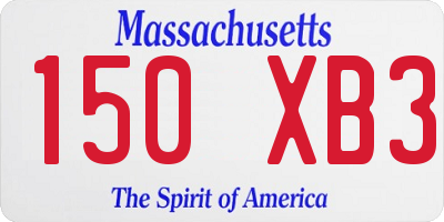 MA license plate 150XB3