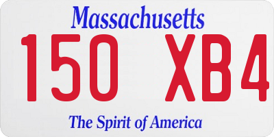 MA license plate 150XB4