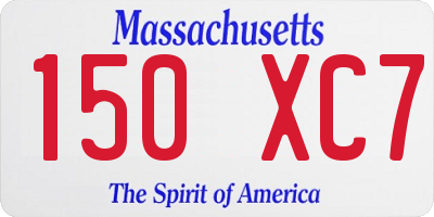 MA license plate 150XC7