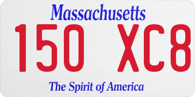 MA license plate 150XC8