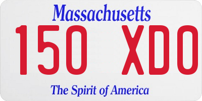 MA license plate 150XD0