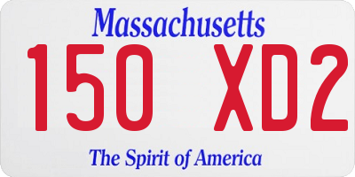 MA license plate 150XD2