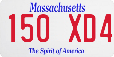 MA license plate 150XD4
