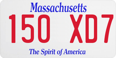 MA license plate 150XD7