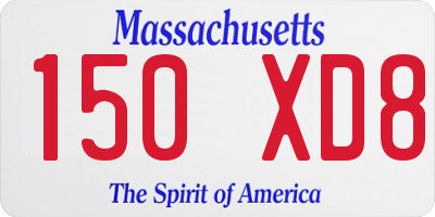 MA license plate 150XD8