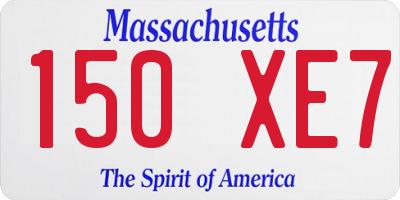 MA license plate 150XE7
