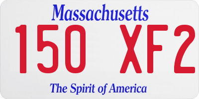 MA license plate 150XF2