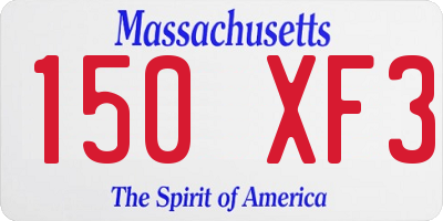MA license plate 150XF3