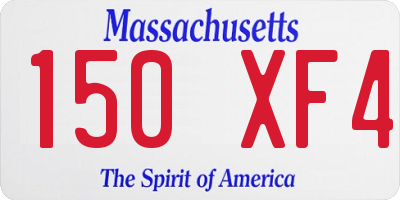 MA license plate 150XF4