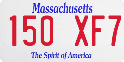 MA license plate 150XF7