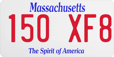 MA license plate 150XF8