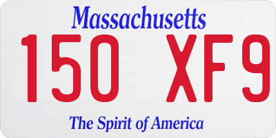 MA license plate 150XF9