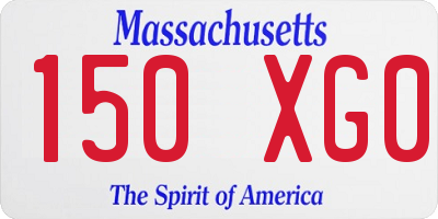 MA license plate 150XG0