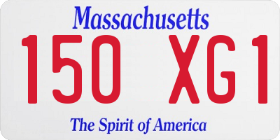 MA license plate 150XG1