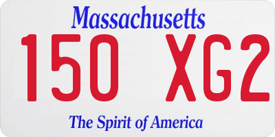 MA license plate 150XG2
