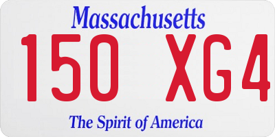 MA license plate 150XG4