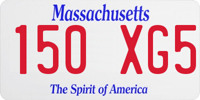 MA license plate 150XG5