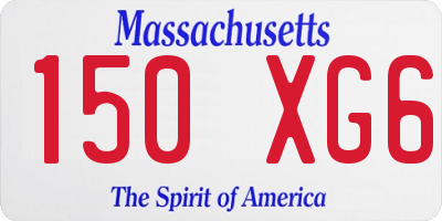 MA license plate 150XG6