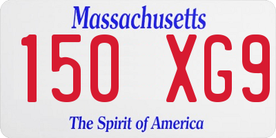MA license plate 150XG9