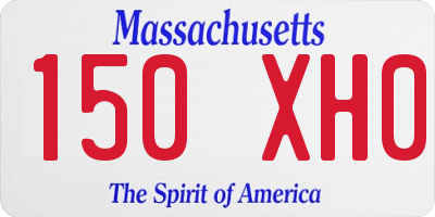 MA license plate 150XH0