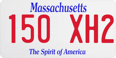 MA license plate 150XH2